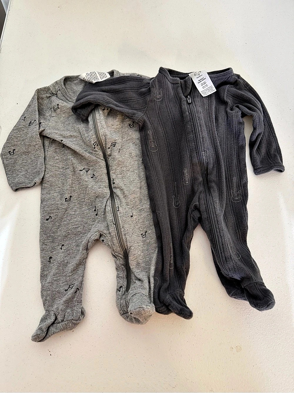 Gerber Baby Boys 2-Pack Footed Pajamas Gray